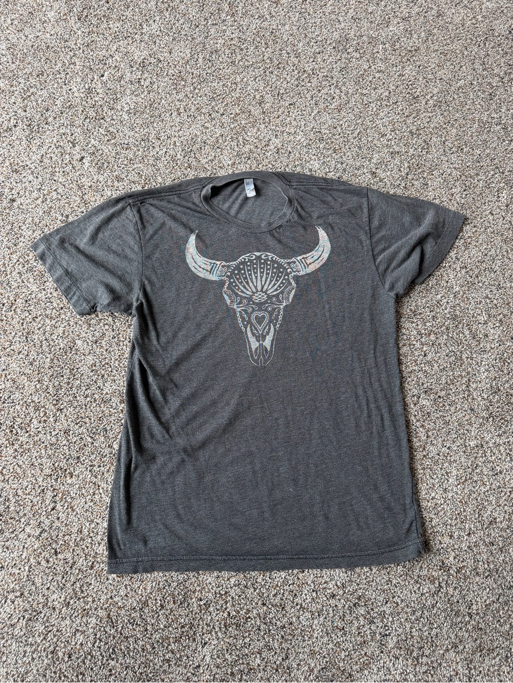 Hatch Taqueria Tequilas Bull Skull Graphic Western Tee Gray Triblend Medium